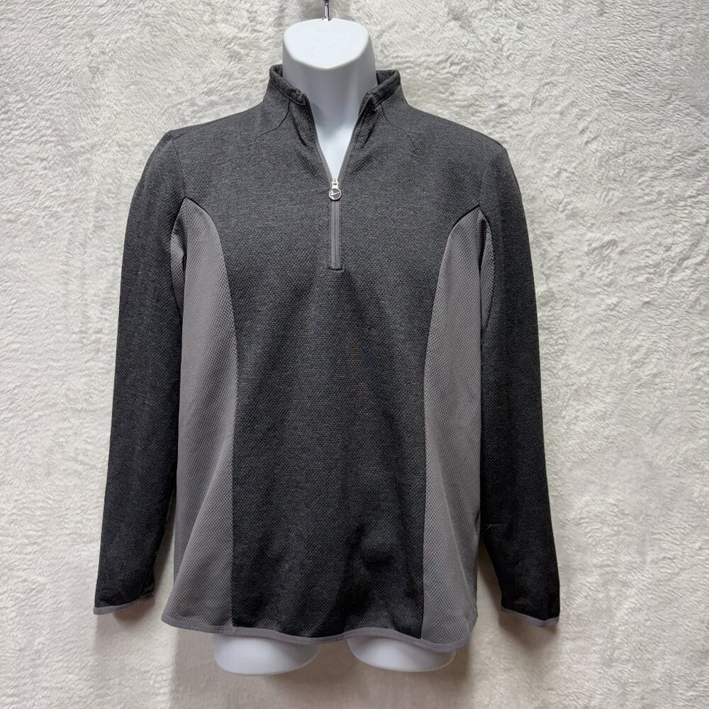Nike Golf Tour Performance Dri-Fit Shirt Quarter Zip Woman’s Large Gray Swoosh